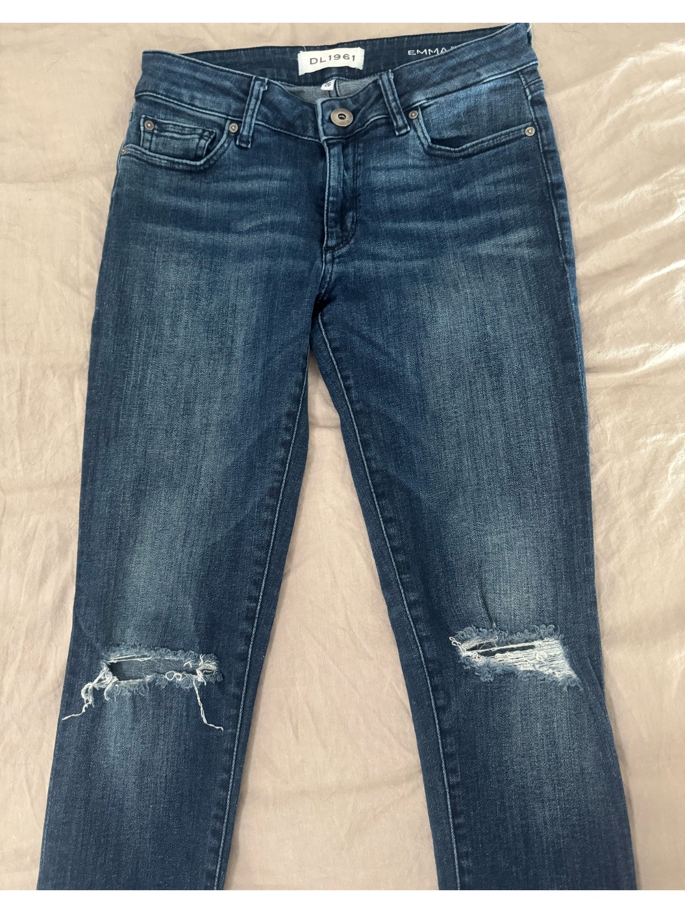 DL1961 Women’s Mid/Dark Blue Skinny-Ankle Length Mid-rise Jeans